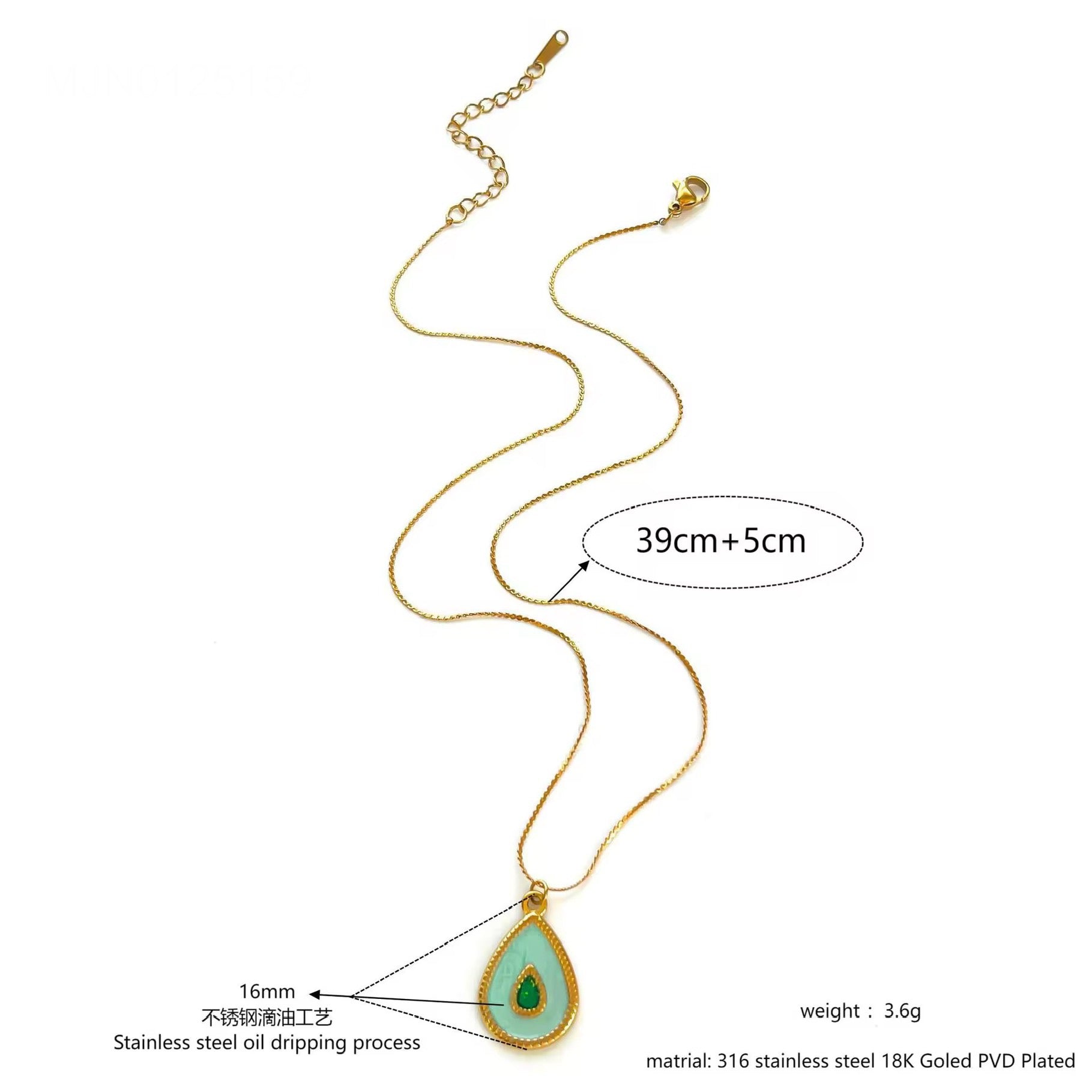 Aqua Teardrop Necklace