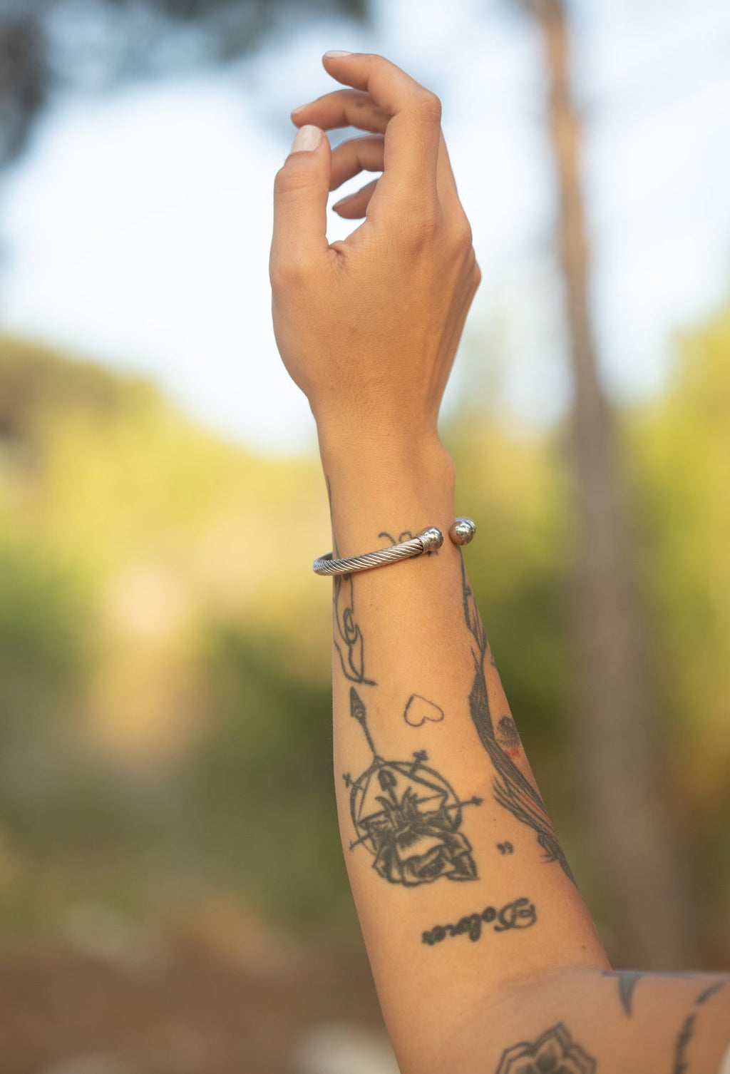 Twisted Silver Bangle