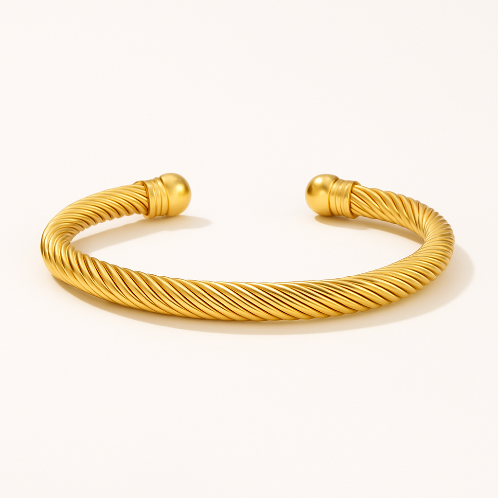 Twisted Golden Bangle